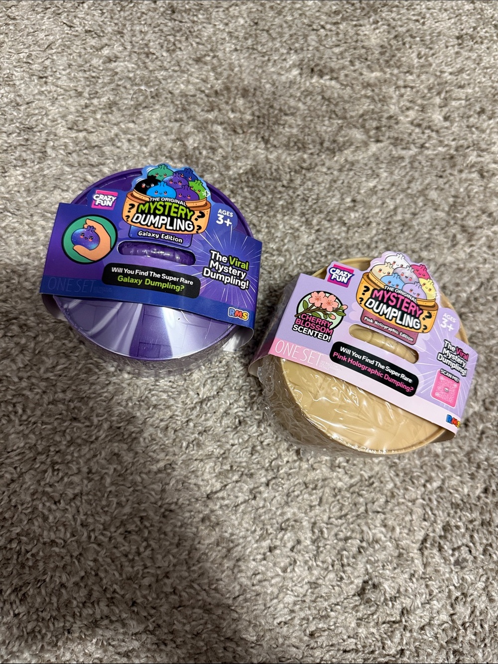Galaxy dumpling & pink holographic Kids Toy Sensory Surprise - Purple & Beige